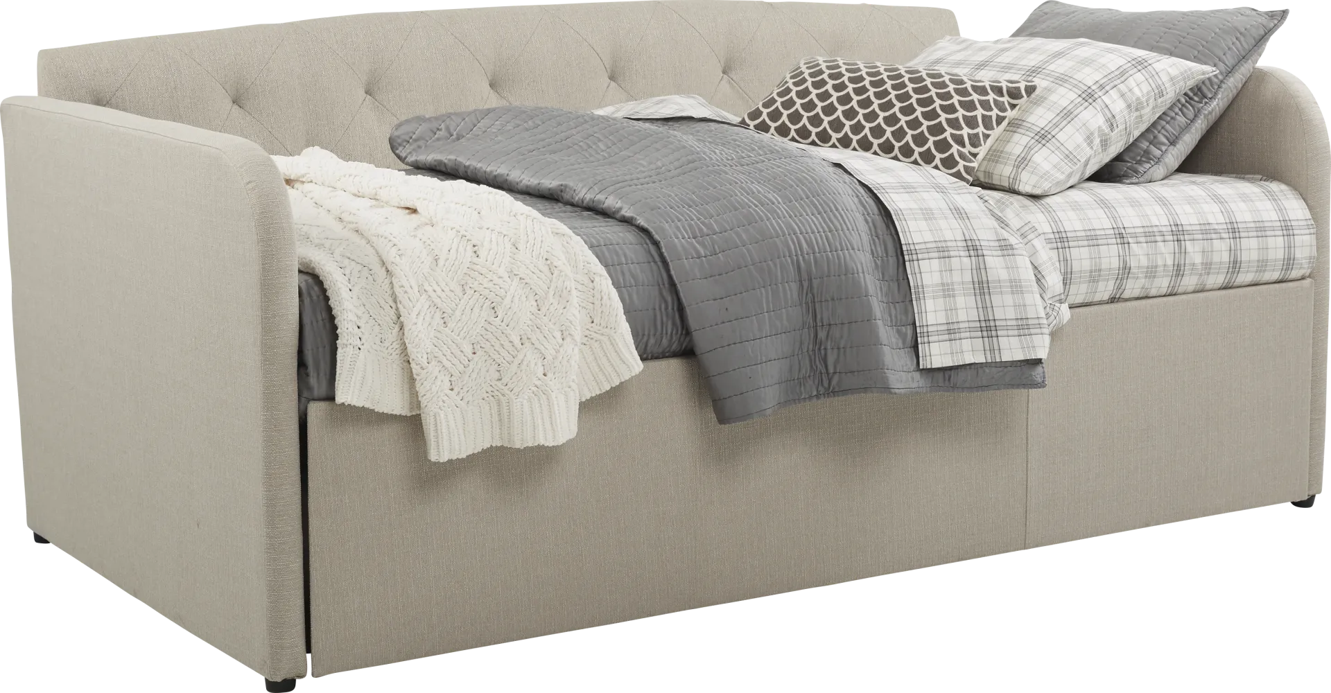 Lanie Beige Tufted Daybed - Image 1