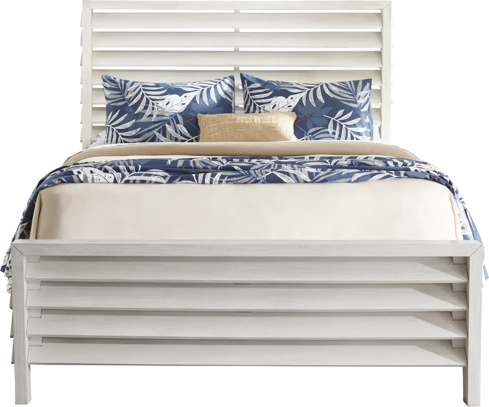 River Falls White 3 Pc Queen Slat Bed