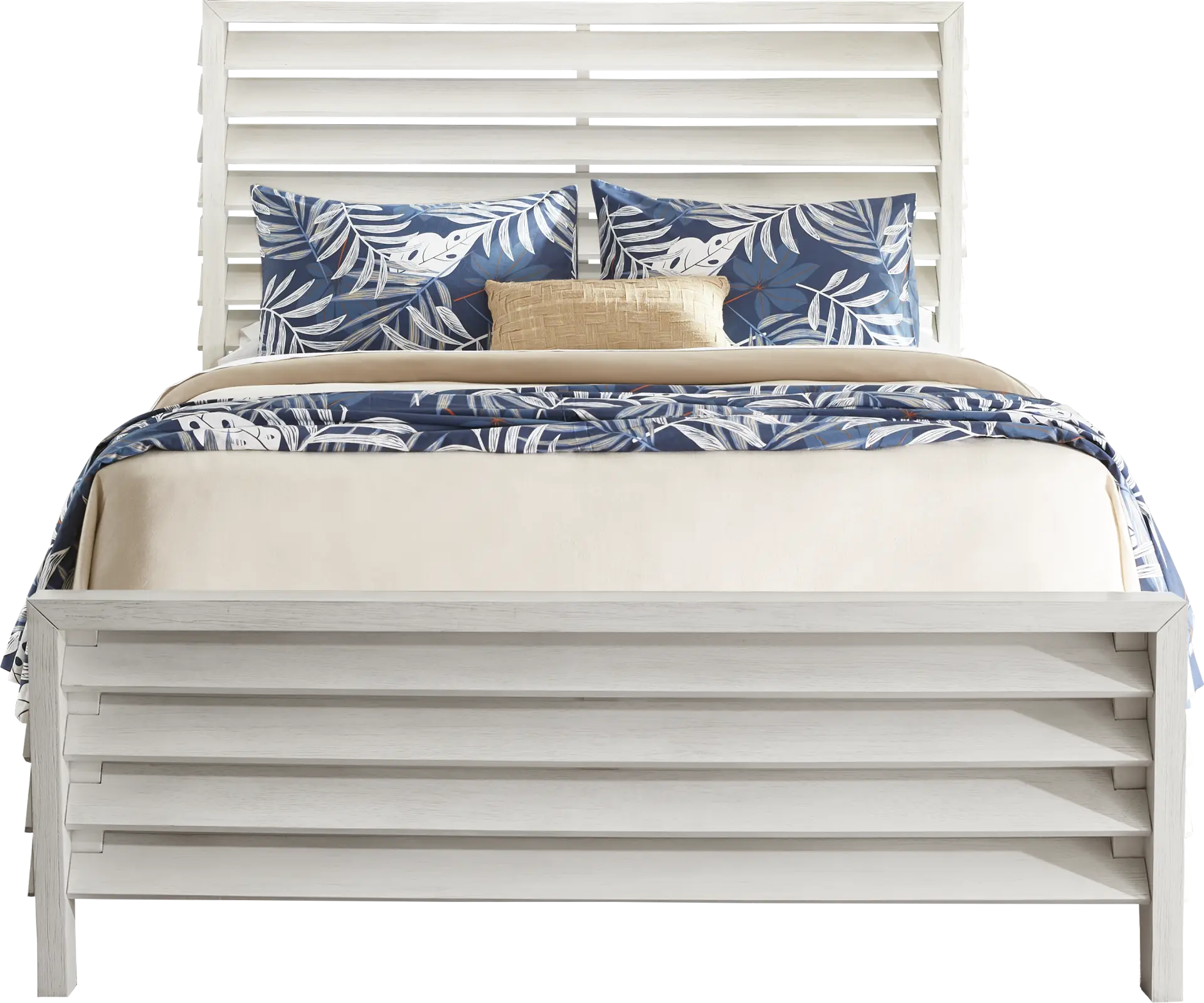 River Falls White 3 Pc King Slat Bed