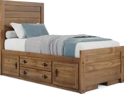 twin panel bed w 2 storage rails