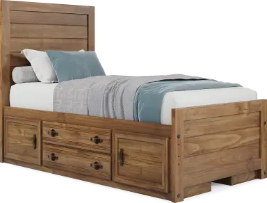 twin panel bed w 2 storage rails