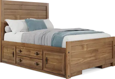 full panel bed w 2 storage rails