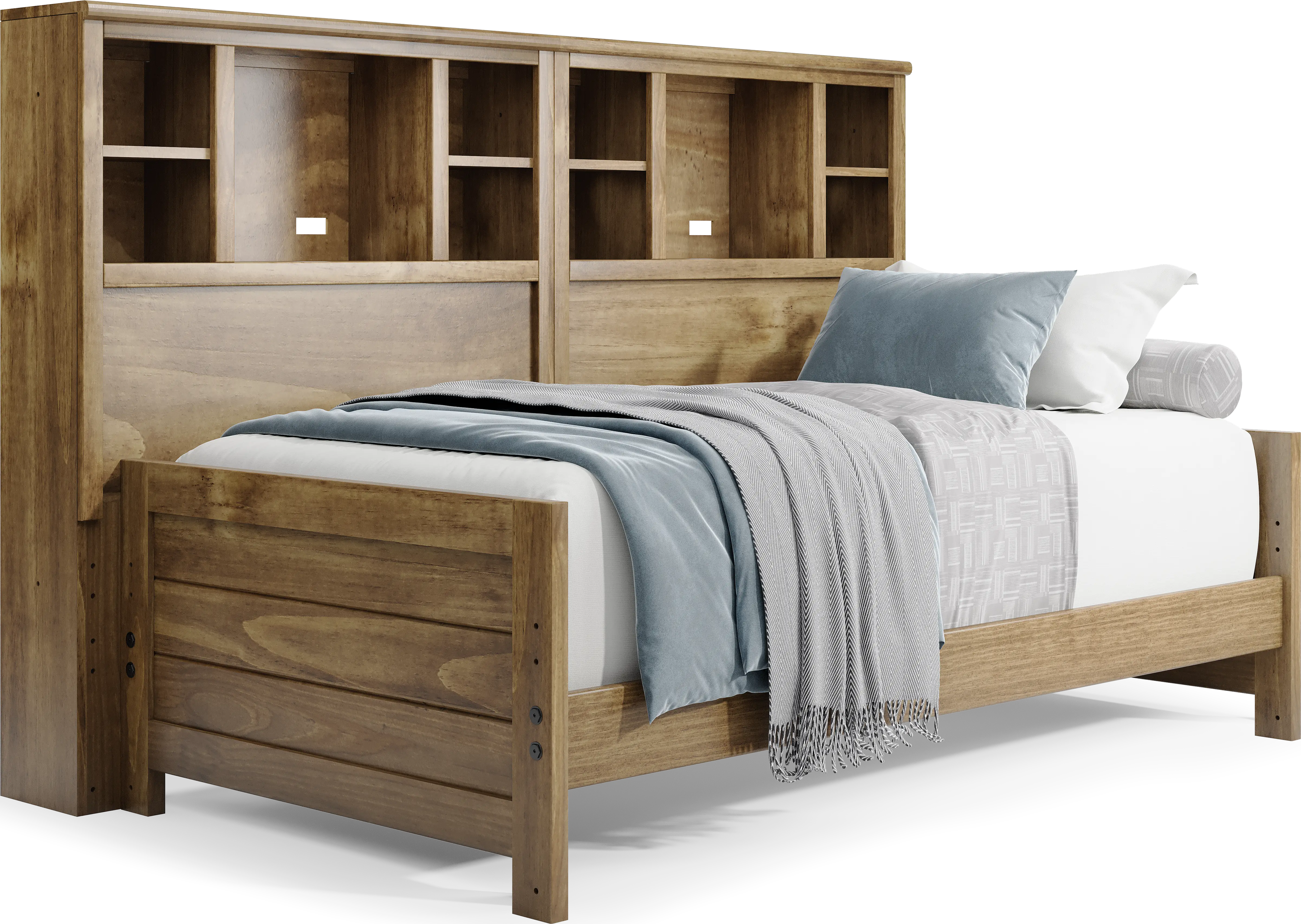 Kids Creekside 2.0 Chestnut Twin Bookcase Wall Bed - Thumbnail - Image 1