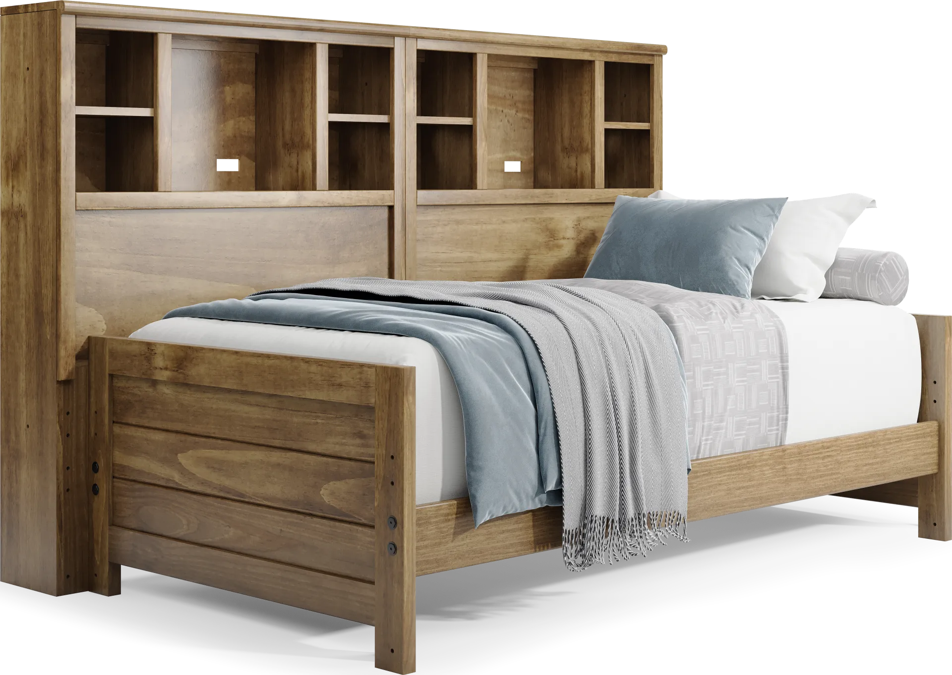 Kids Creekside 2.0 Chestnut Twin Bookcase Wall Bed - Image 1