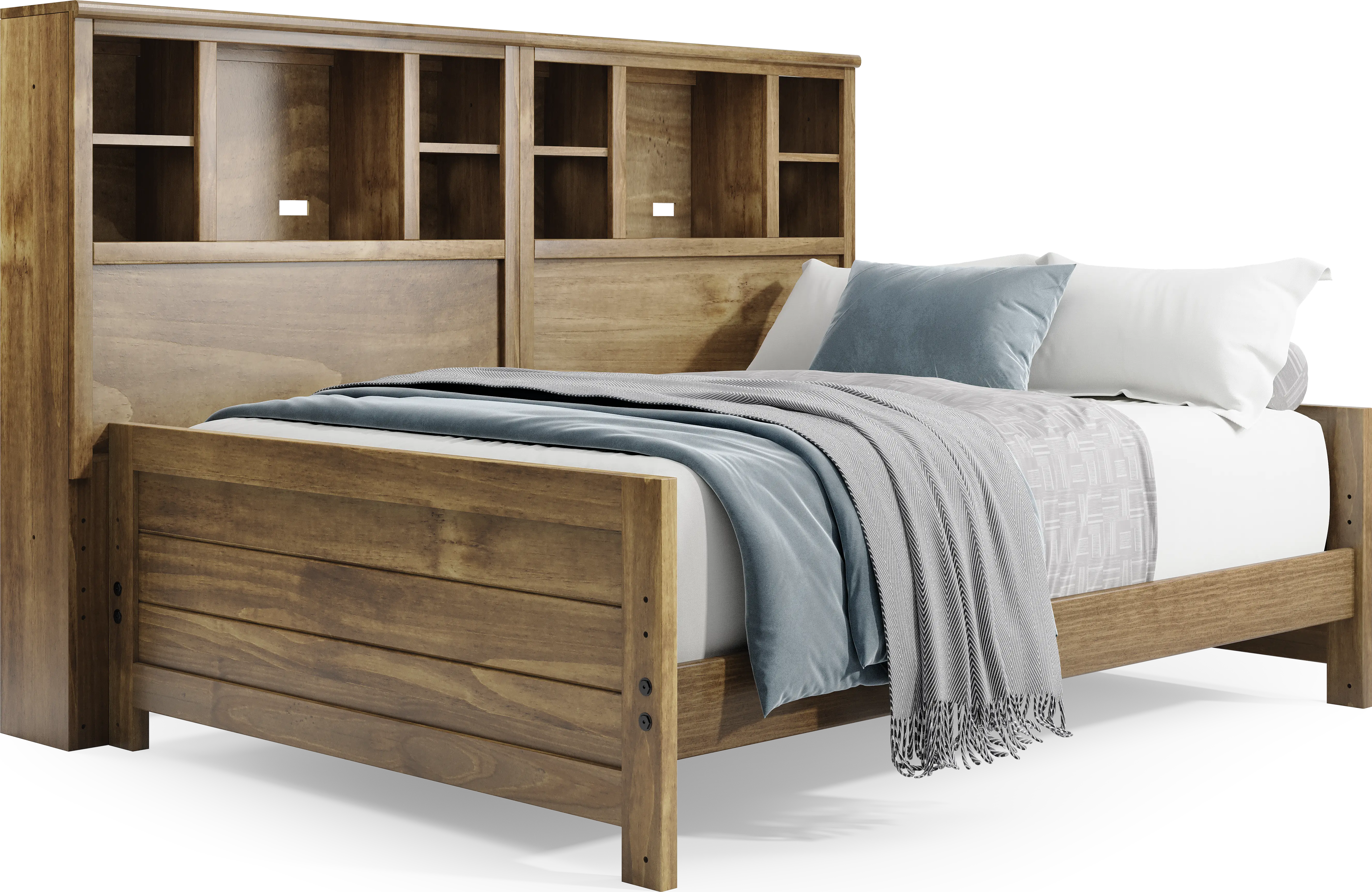 Kids Creekside 2.0 Chestnut Full Bookcase Wall Bed - Thumbnail - Image 1