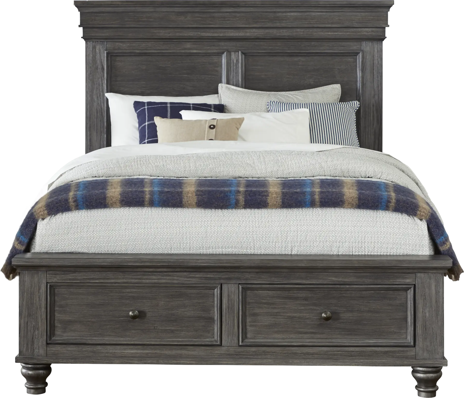 Lake Town Gray 3 Pc Queen Panel Bed with Storage