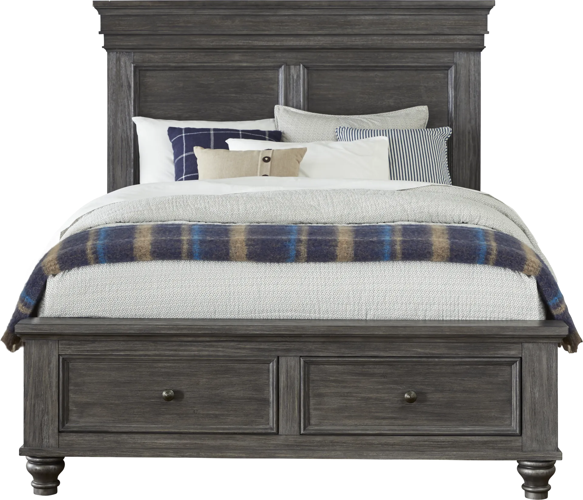 Lake Town Gray 5 Pc Queen Panel Bedroom with Storage - Image 3