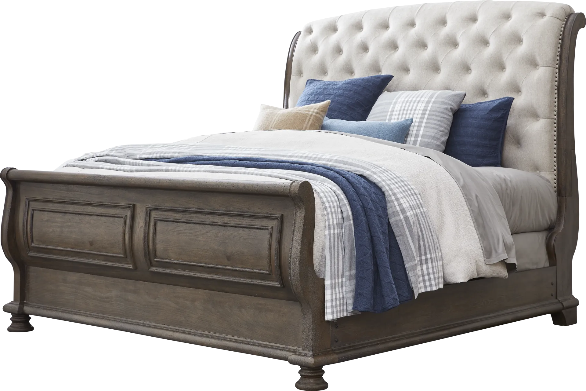 Armitage Dark Brown 3 Pc King Upholstered Bed - Image 1