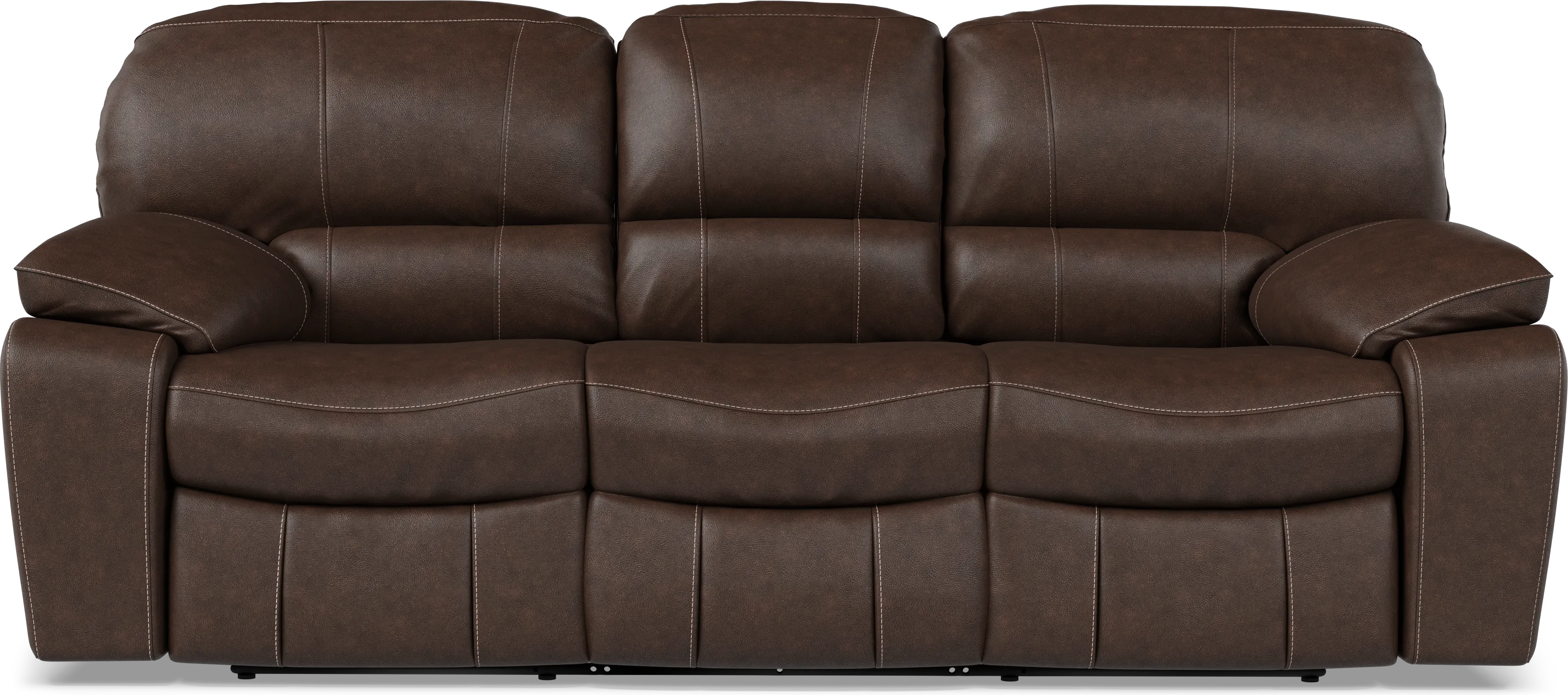 San Gabriel Brown Leather 7 Pc Living Room with Reclining Sofa - Thumbnail - Image 2