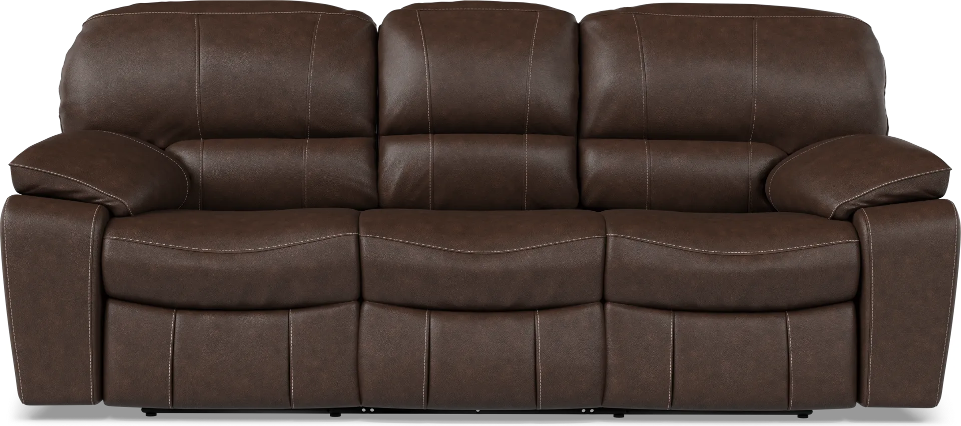 San Gabriel Brown Leather Power Reclining Sofa - Image 1