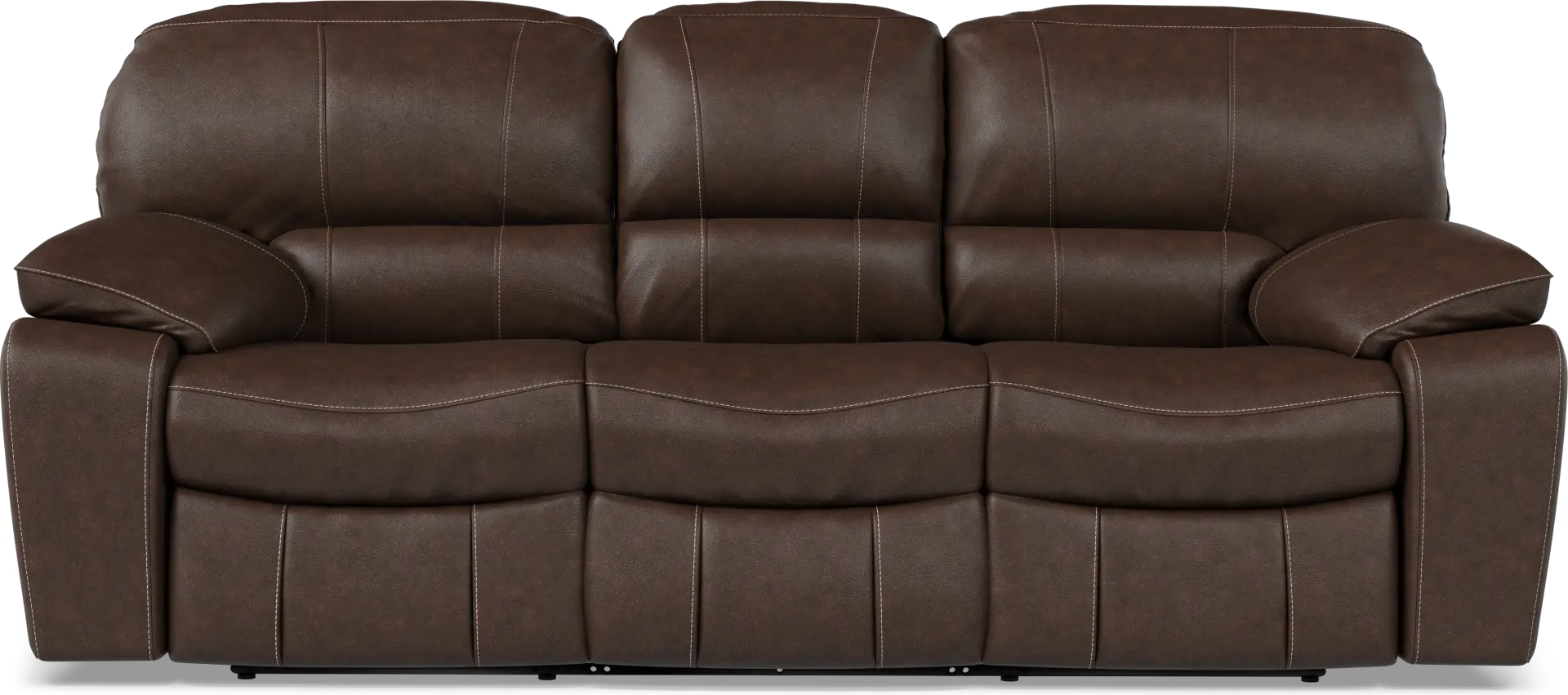 San Gabriel Brown Leather Reclining Sofa