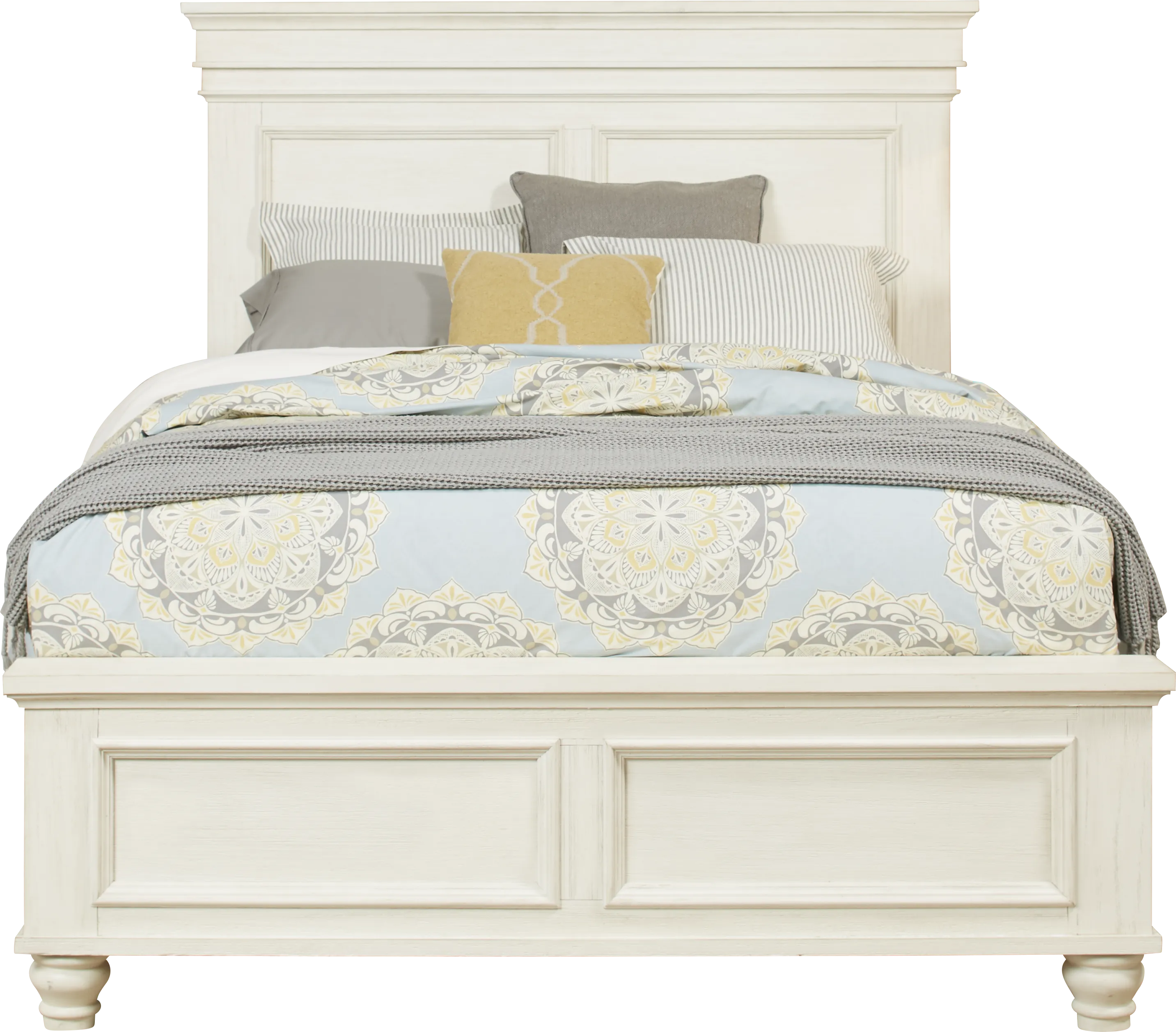 Lake Town Off-White 3 Pc King Panel Bed - Thumbnail - Image 1