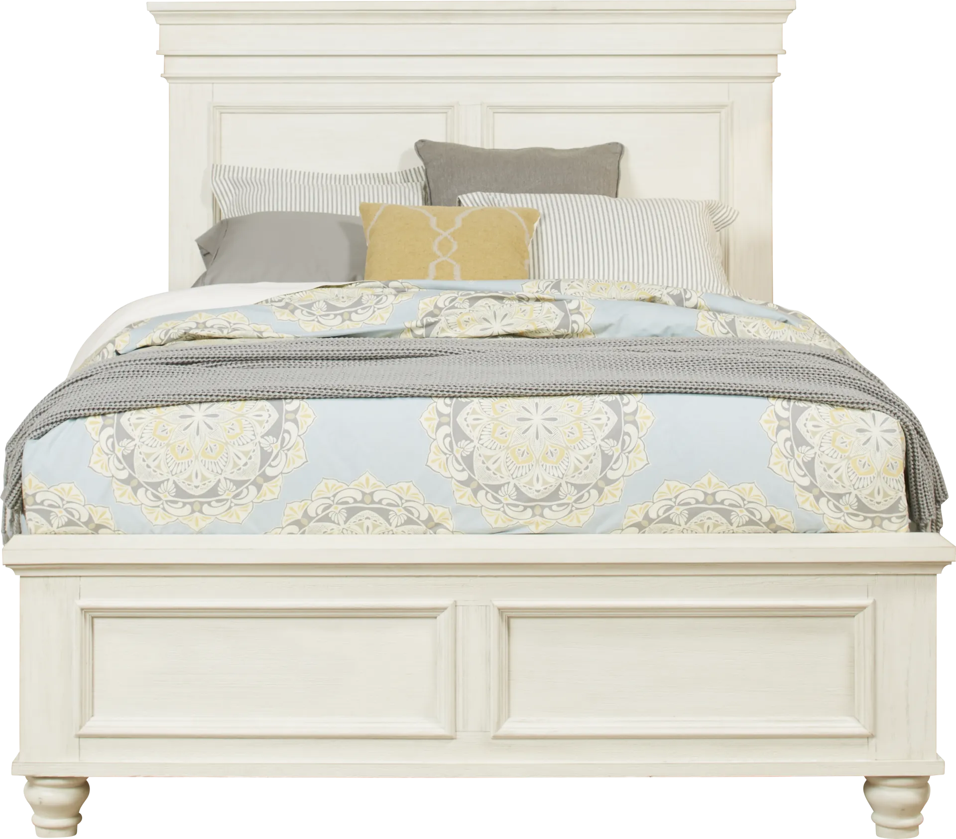 Lake Town Off-White 3 Pc King Panel Bed - Image 1