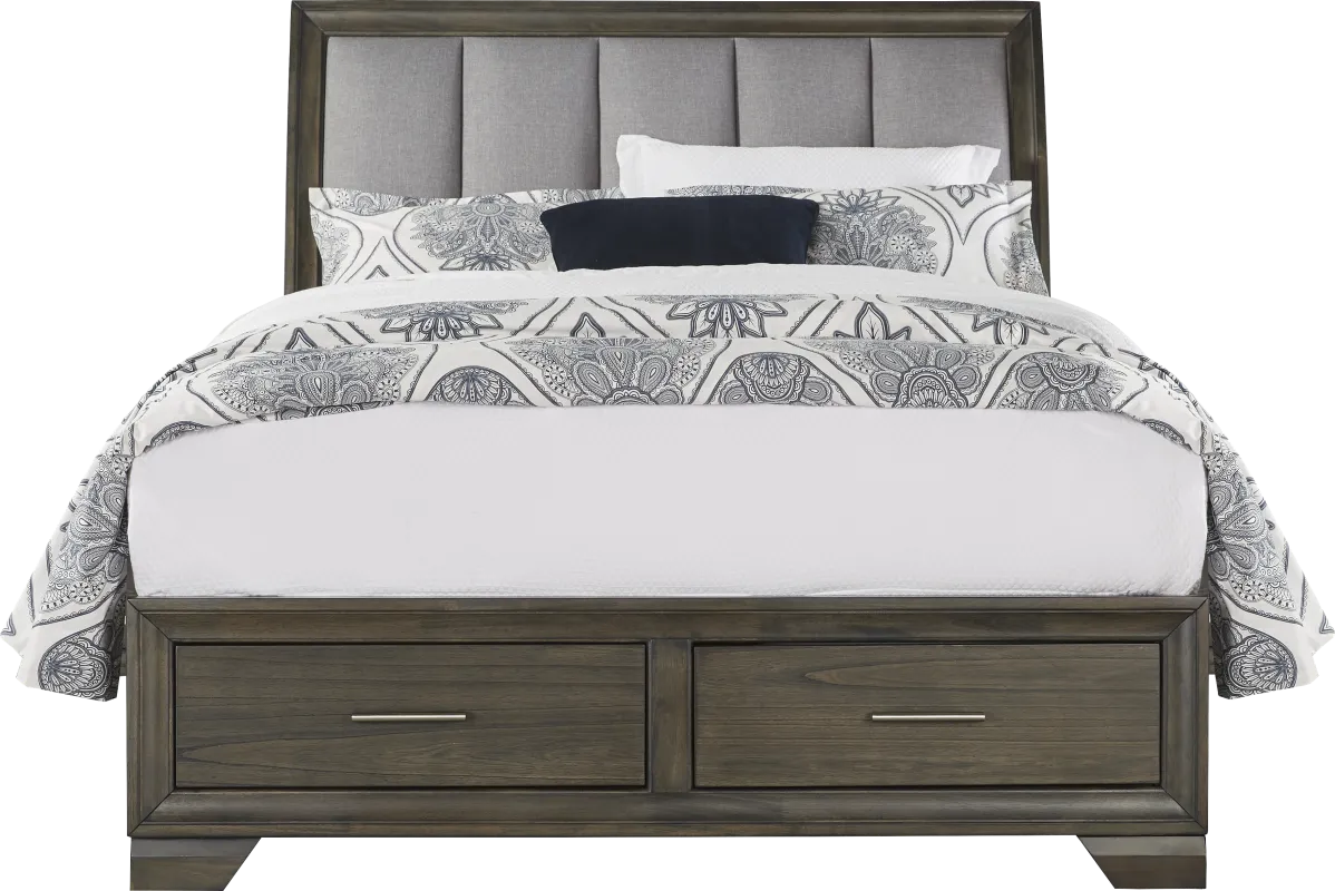 Beckwood Gray 3 Pc Queen Sleigh Bed with Storage