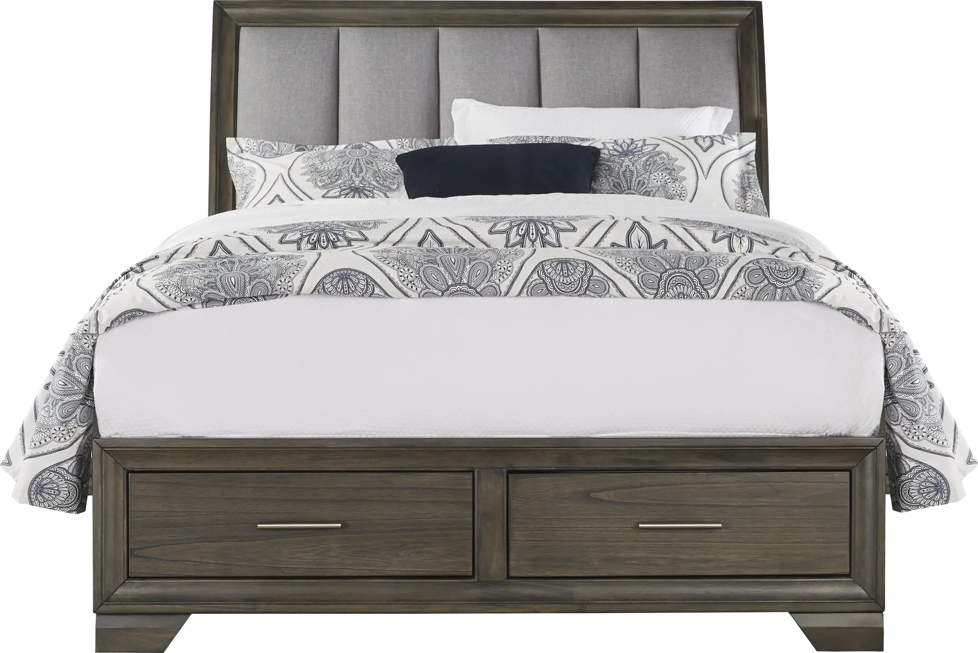 Beckwood Gray 3 Pc King Sleigh Bed with Storage