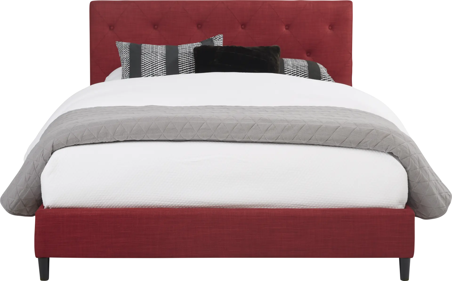 Kaylan Red 3 Pc Queen Upholstered Bed