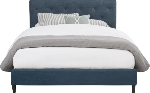 Kaylan Navy 3 Pc Queen Upholstered Bed