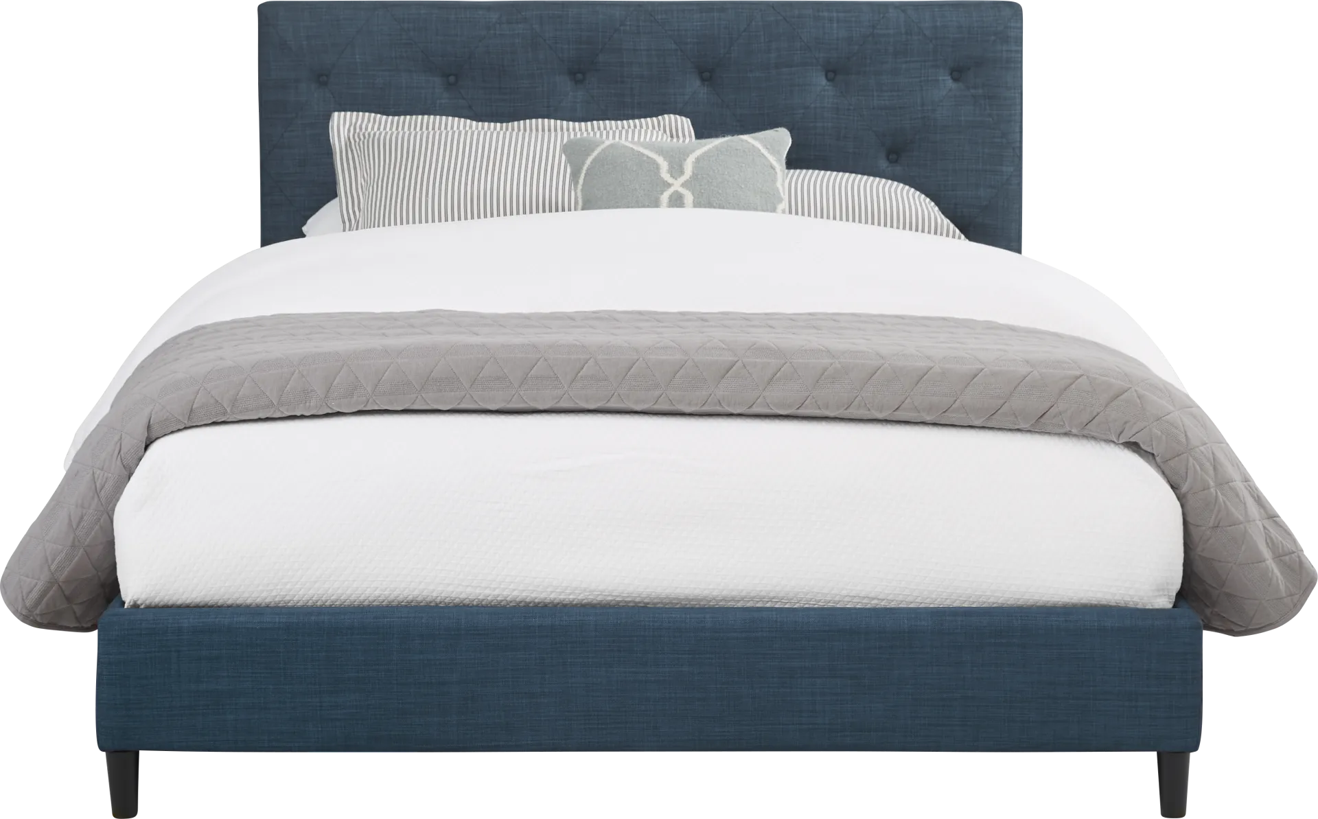Kaylan Navy 3 Pc Queen Upholstered Bed - Image 1
