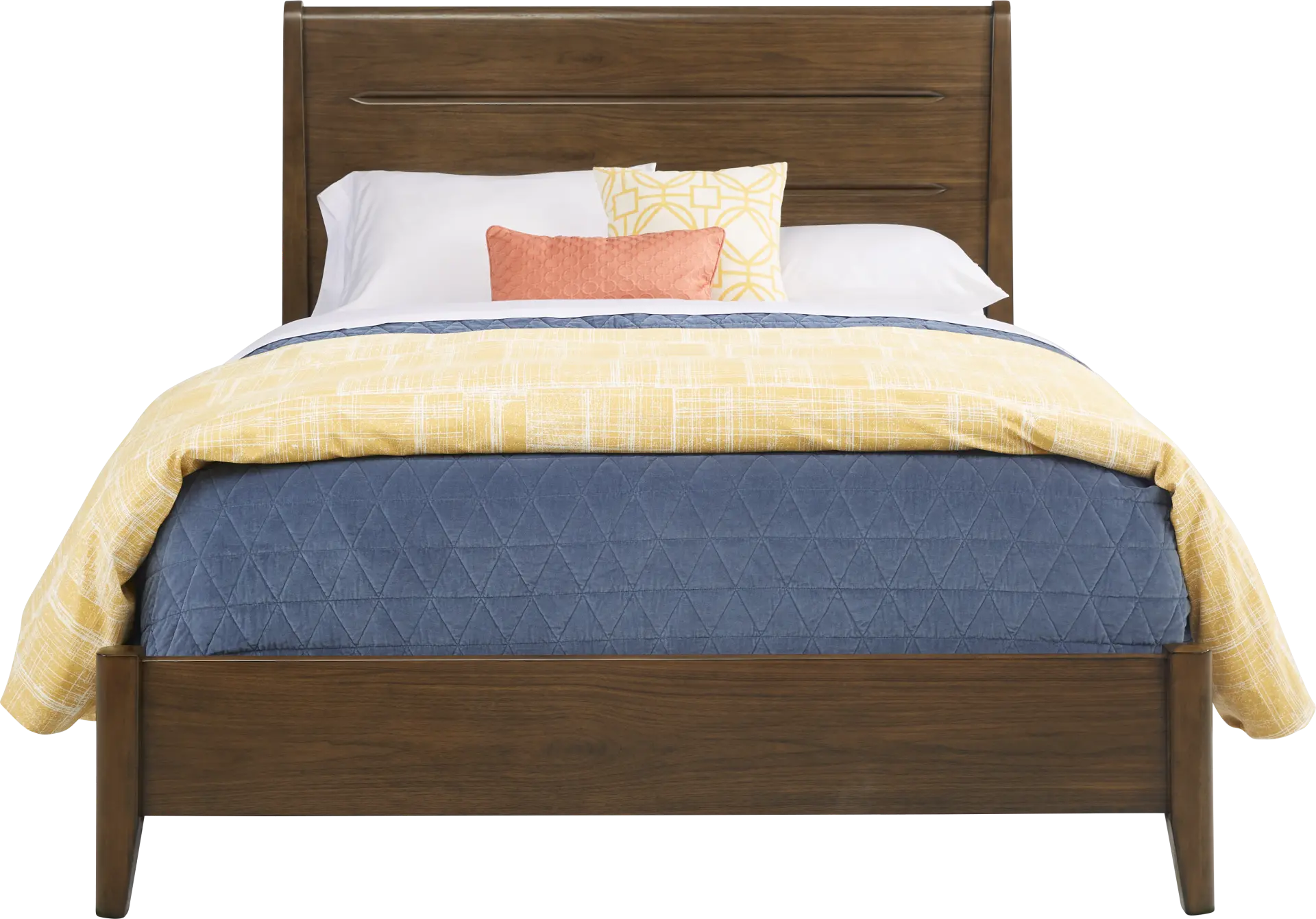 Devon Loft Walnut Finish 3 Pc King Panel Bed