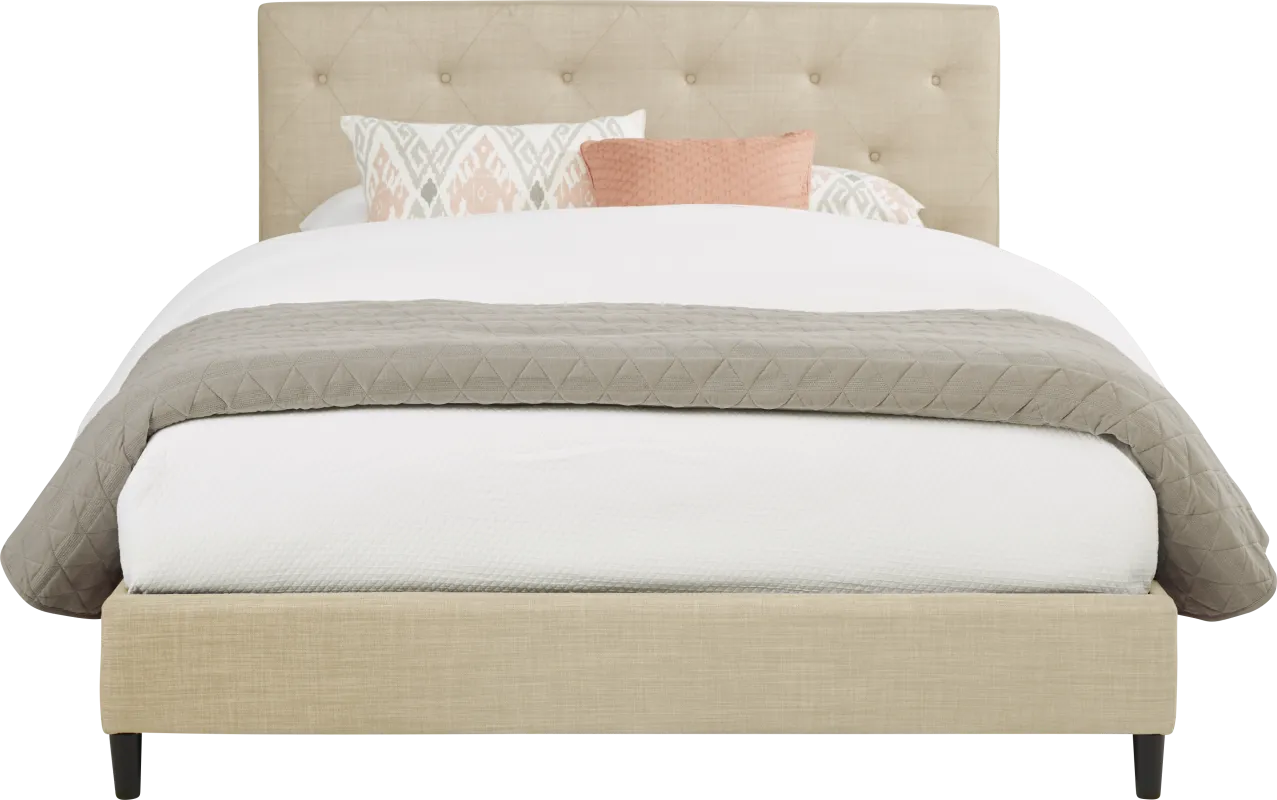 Kaylan Beige 3 Pc Queen Upholstered Bed