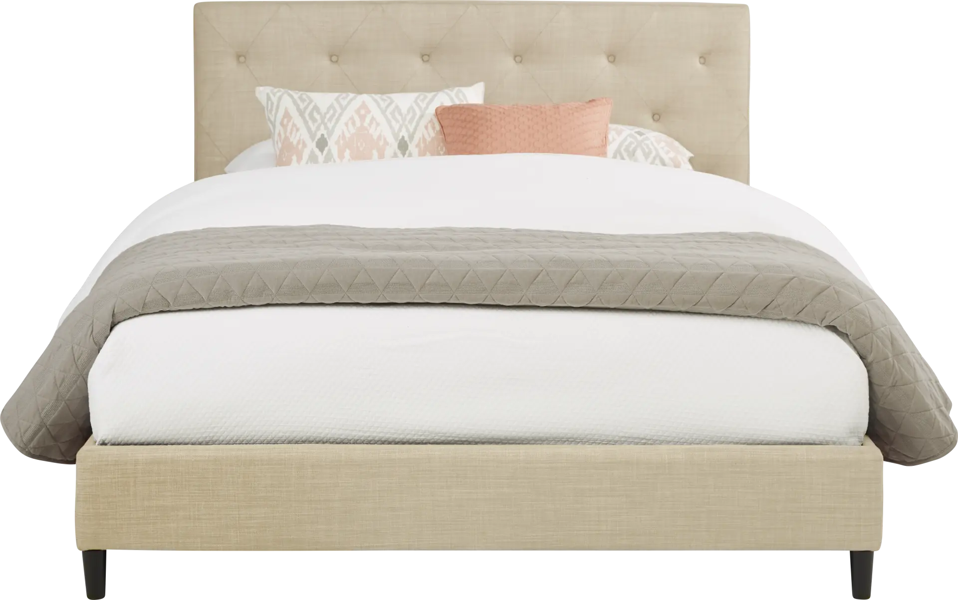 Kaylan Beige 3 Pc Queen Upholstered Bed