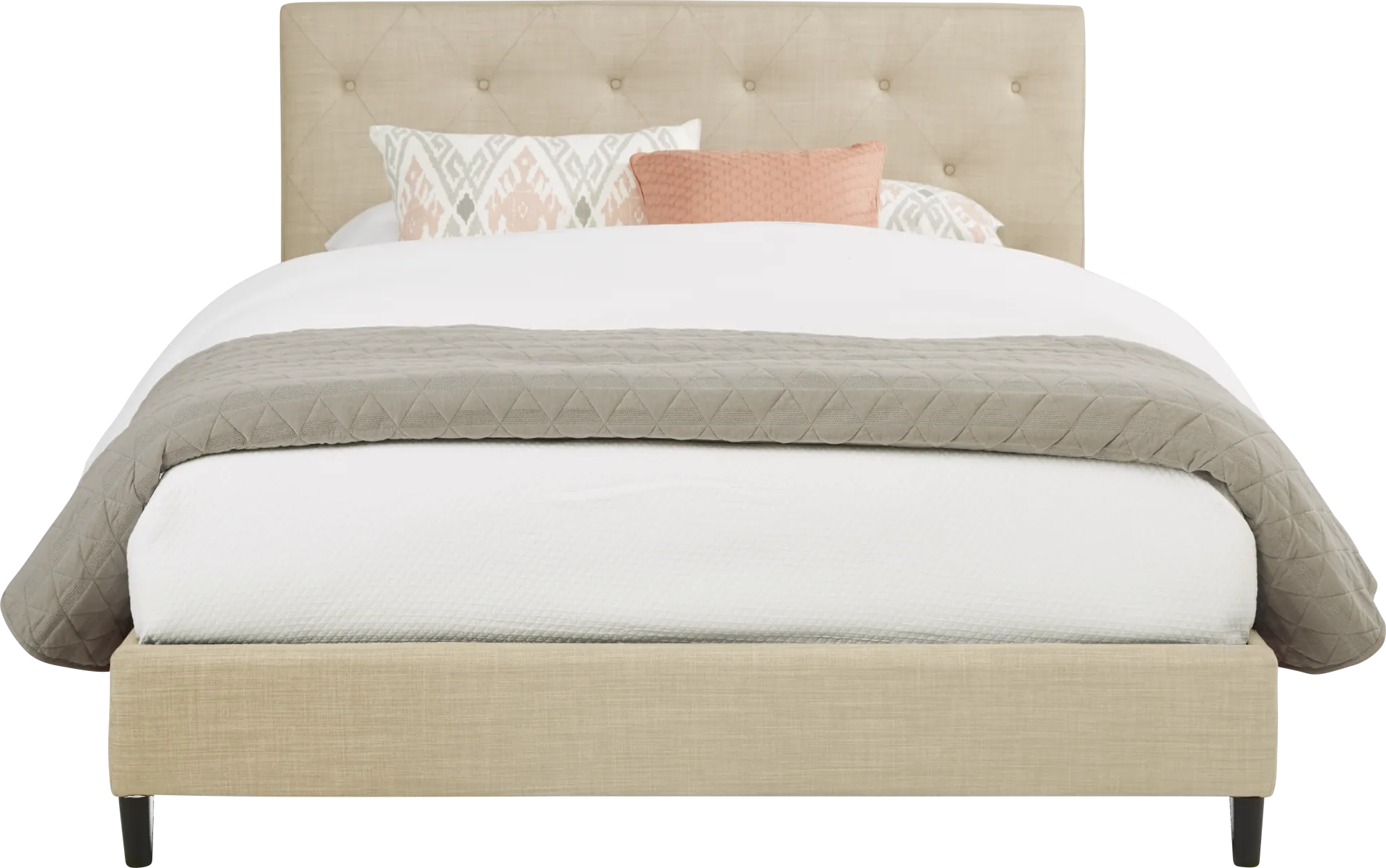 Kaylan Beige 3 Pc Queen Upholstered Bed - Image 1