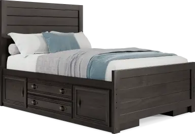 full panel bed w 2 storage rails