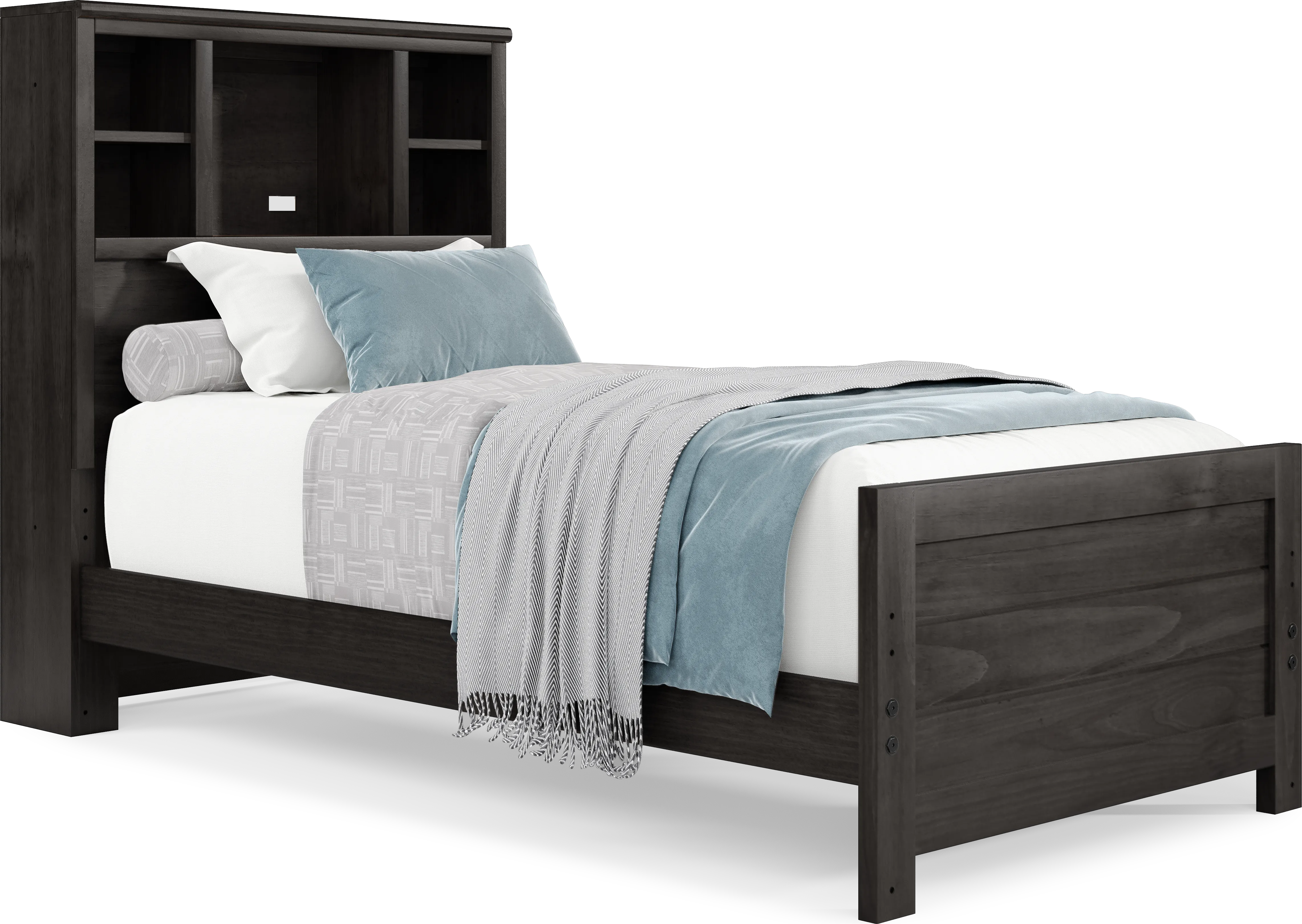 Kids Creekside 2.0 Charcoal Twin Bookcase Bed - Thumbnail - Image 1