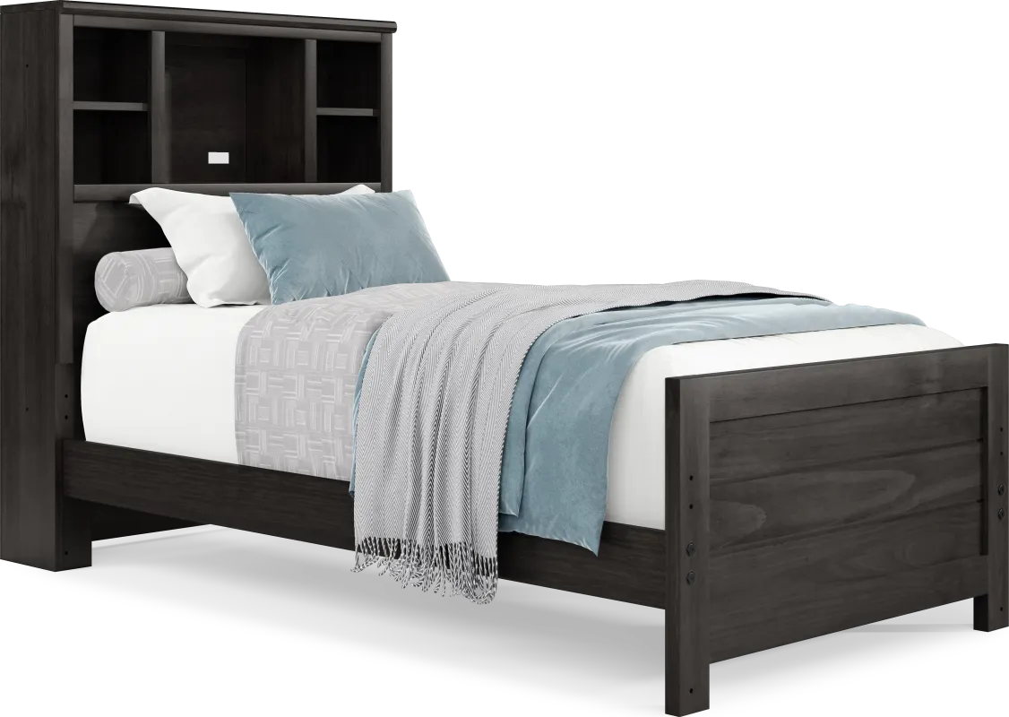 Kids Creekside 2.0 Charcoal Twin Bookcase Bed