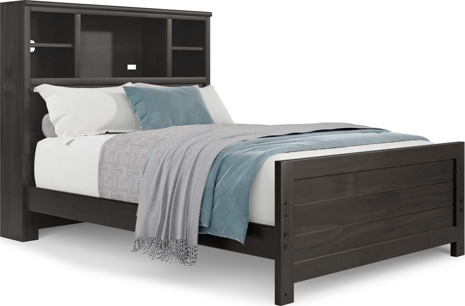Kids Creekside 2.0 Charcoal Full Bookcase Bed - Image 2