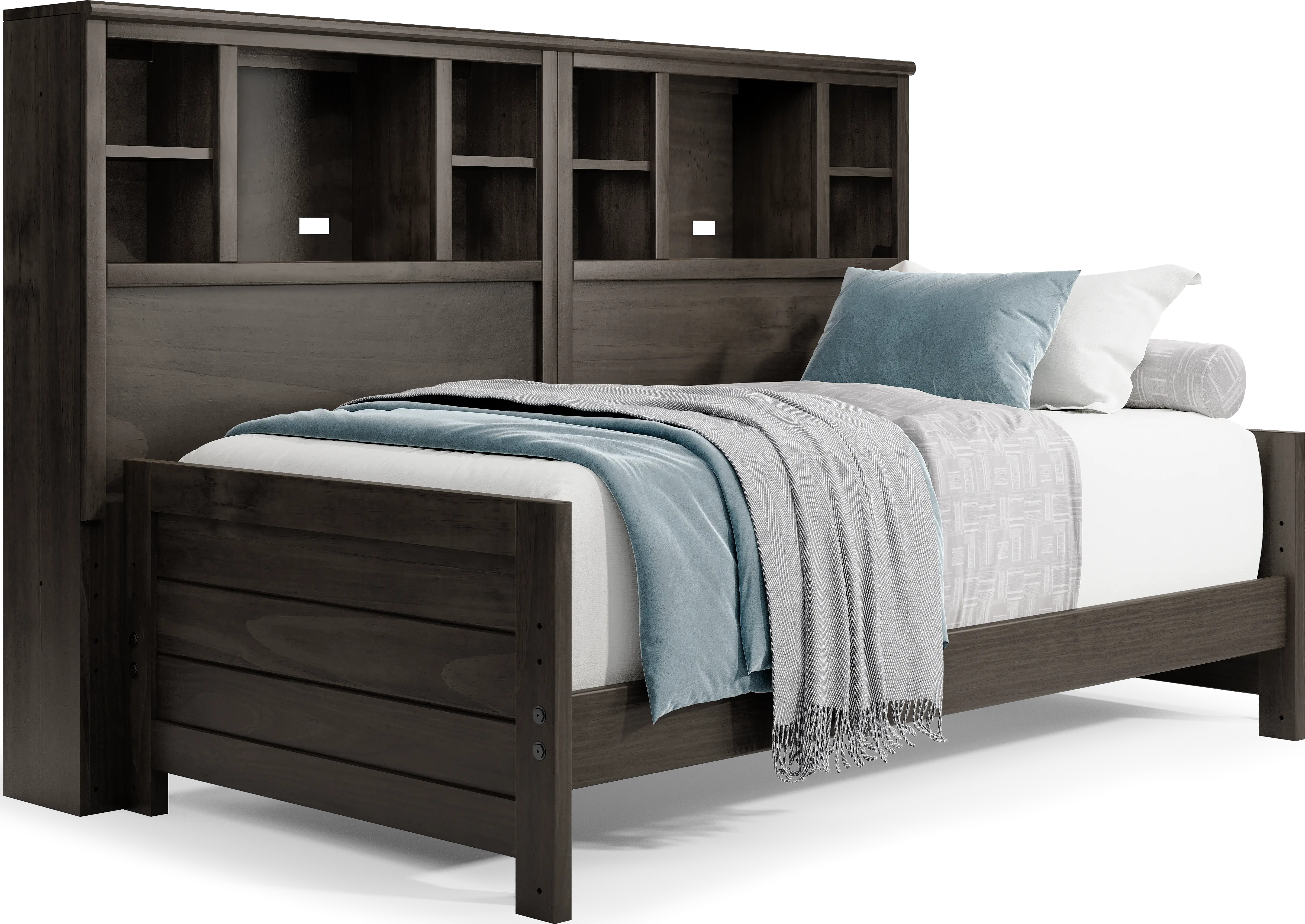 Kids Creekside 2.0 Charcoal Twin Bookcase Wall Bed - Thumbnail - Image 1