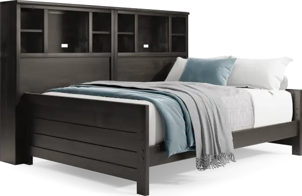 Kids Creekside 2.0 Charcoal Full Bookcase Wall Bed