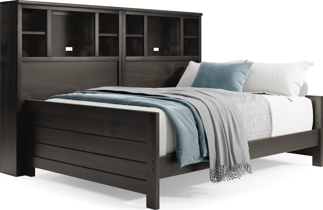 Kids Creekside 2.0 Charcoal Full Bookcase Wall Bed
