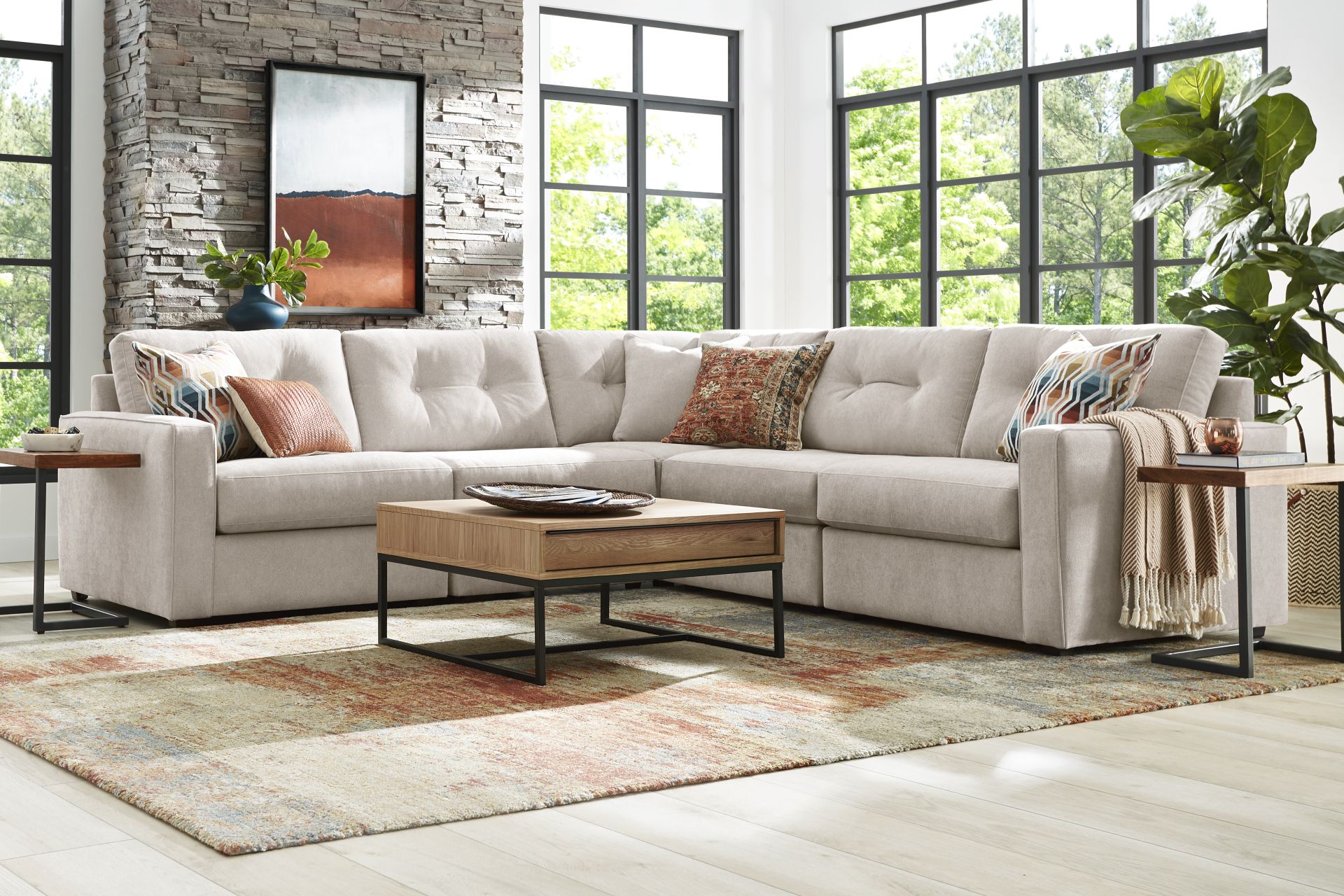 Beige 5 Pc Power Reclining ModularOne - Image 2