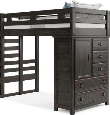 Kids Creekside 2.0 Charcoal Twin Loft with Chest