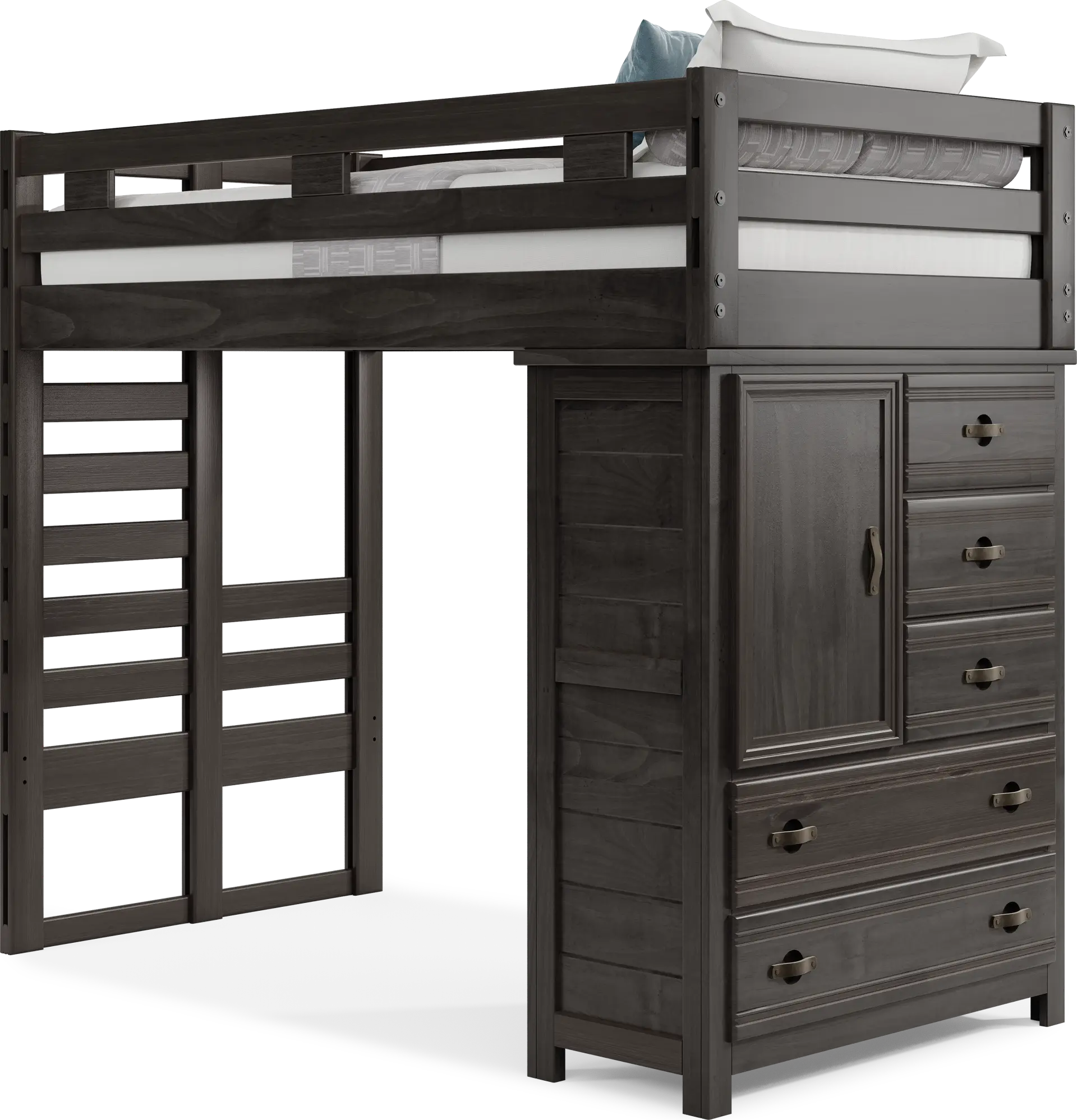 Kids Creekside 2.0 Charcoal Twin Loft with Chest