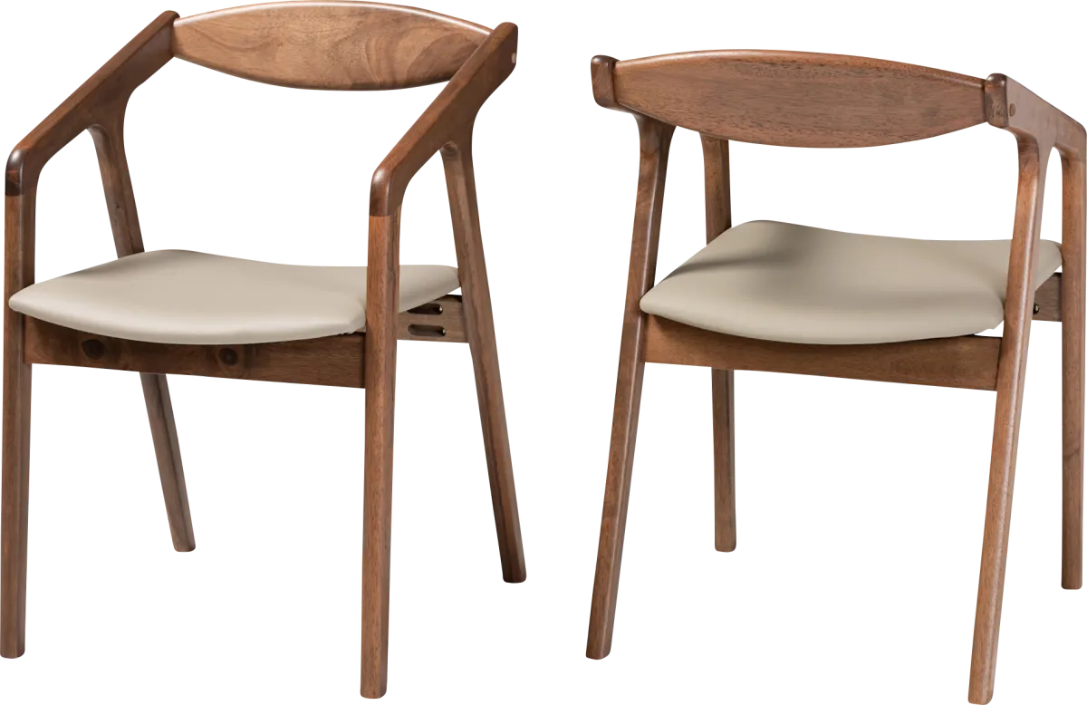 Whirtwell Brown Dark Wood Arm Chair, Set Of 2 | Rooms to Go