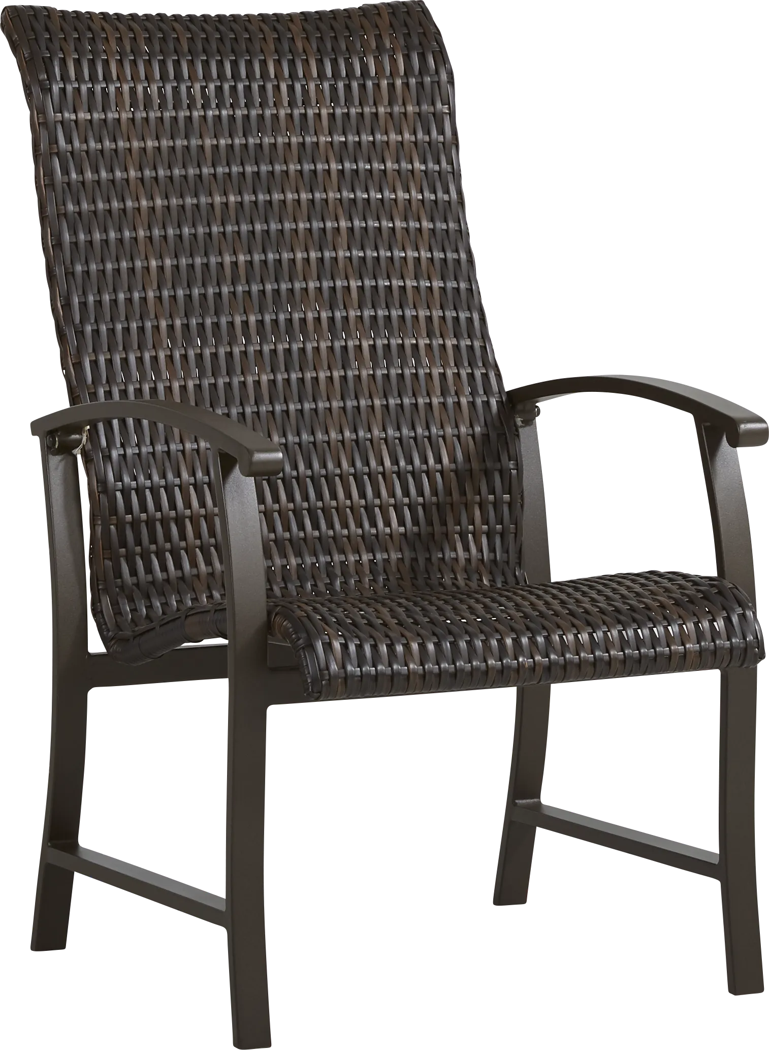 Lake Breeze Aged Bronze Black Wicker Outdoor Dining Chair - Thumbnail - Image 1