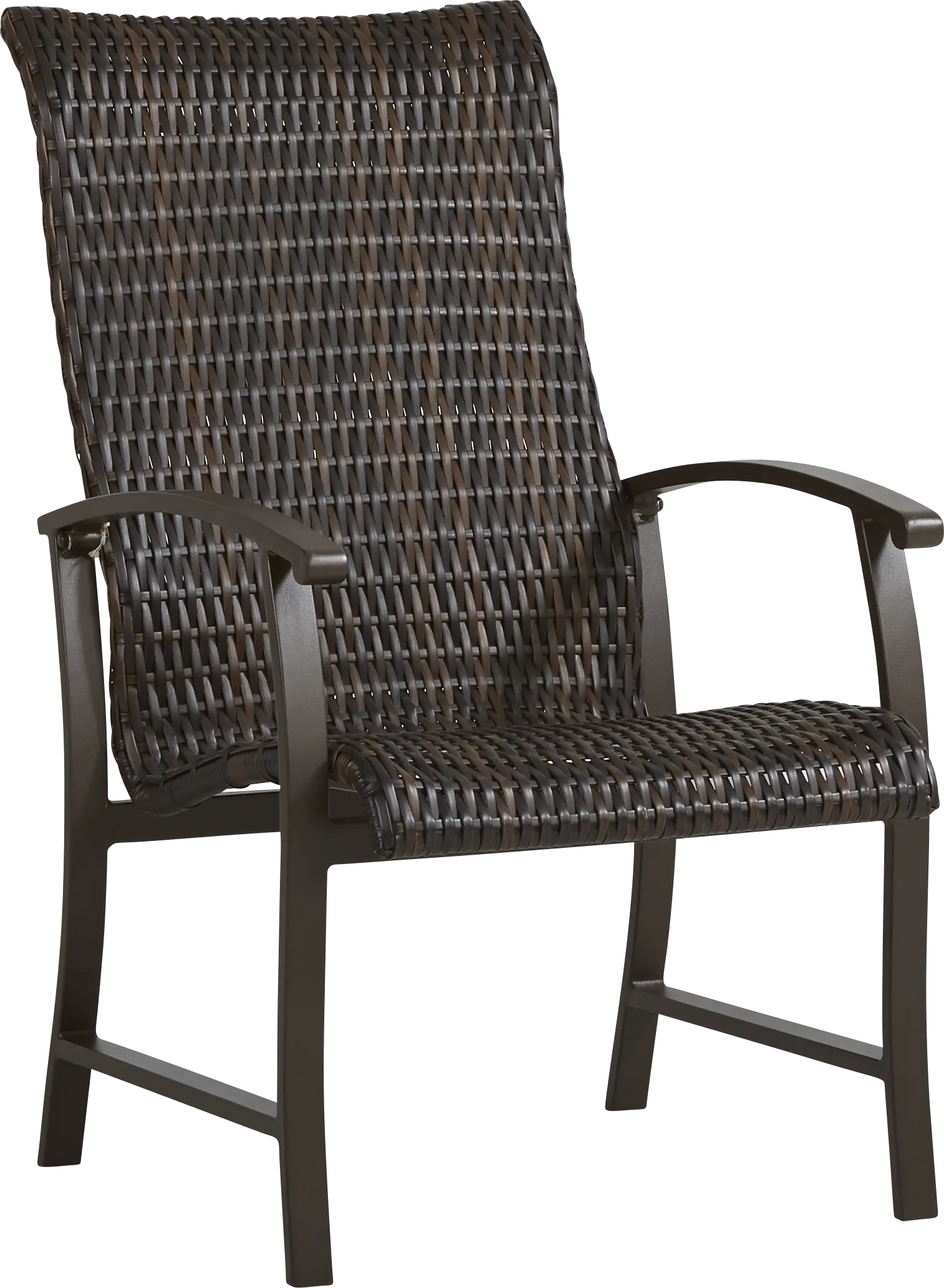 Lake Breeze Aged Bronze Black Wicker Outdoor Dining Chair