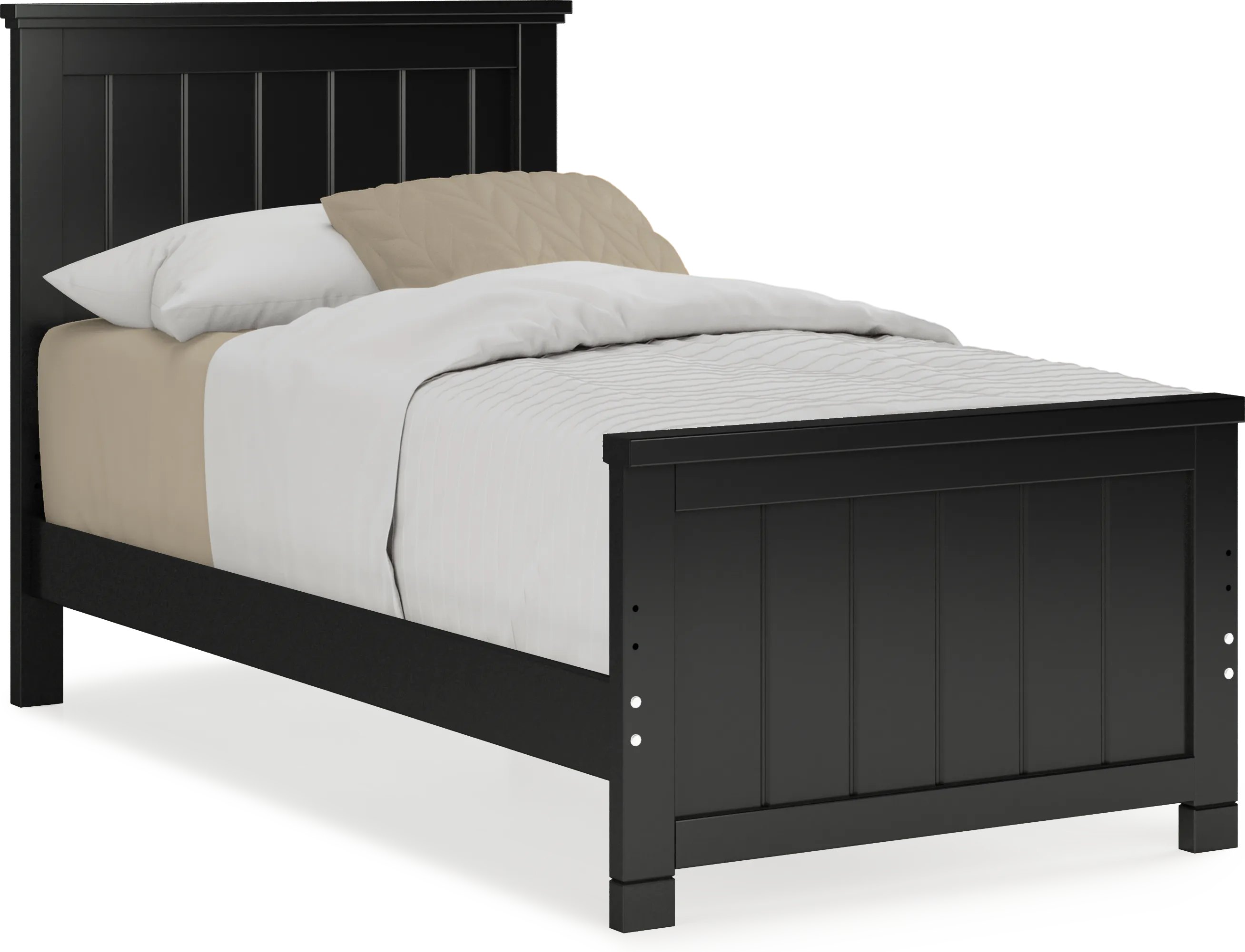 Kids Cottage Colors Black Twin Panel Bed - Thumbnail - Image 1