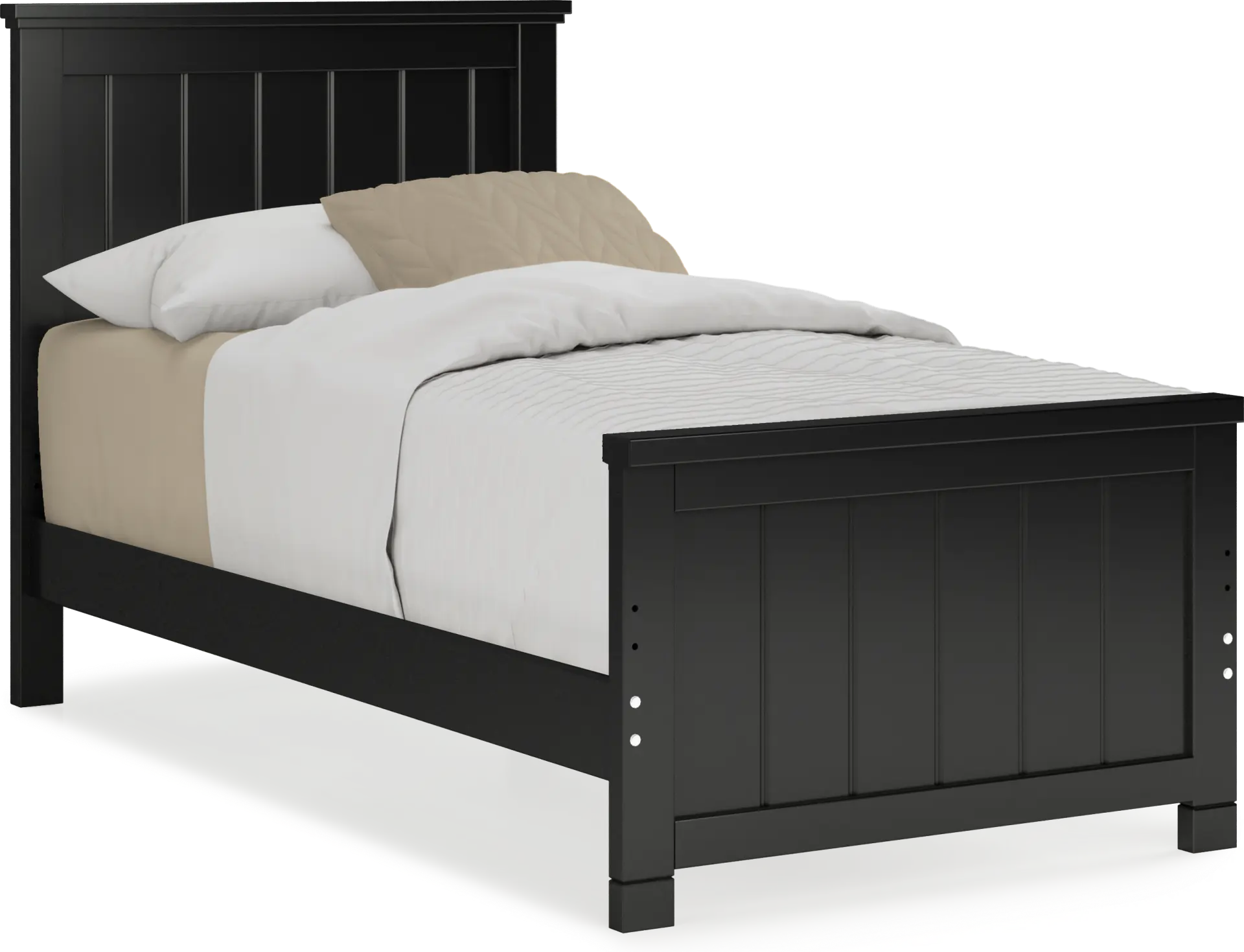 Kids Cottage Colors Black Twin Panel Bed