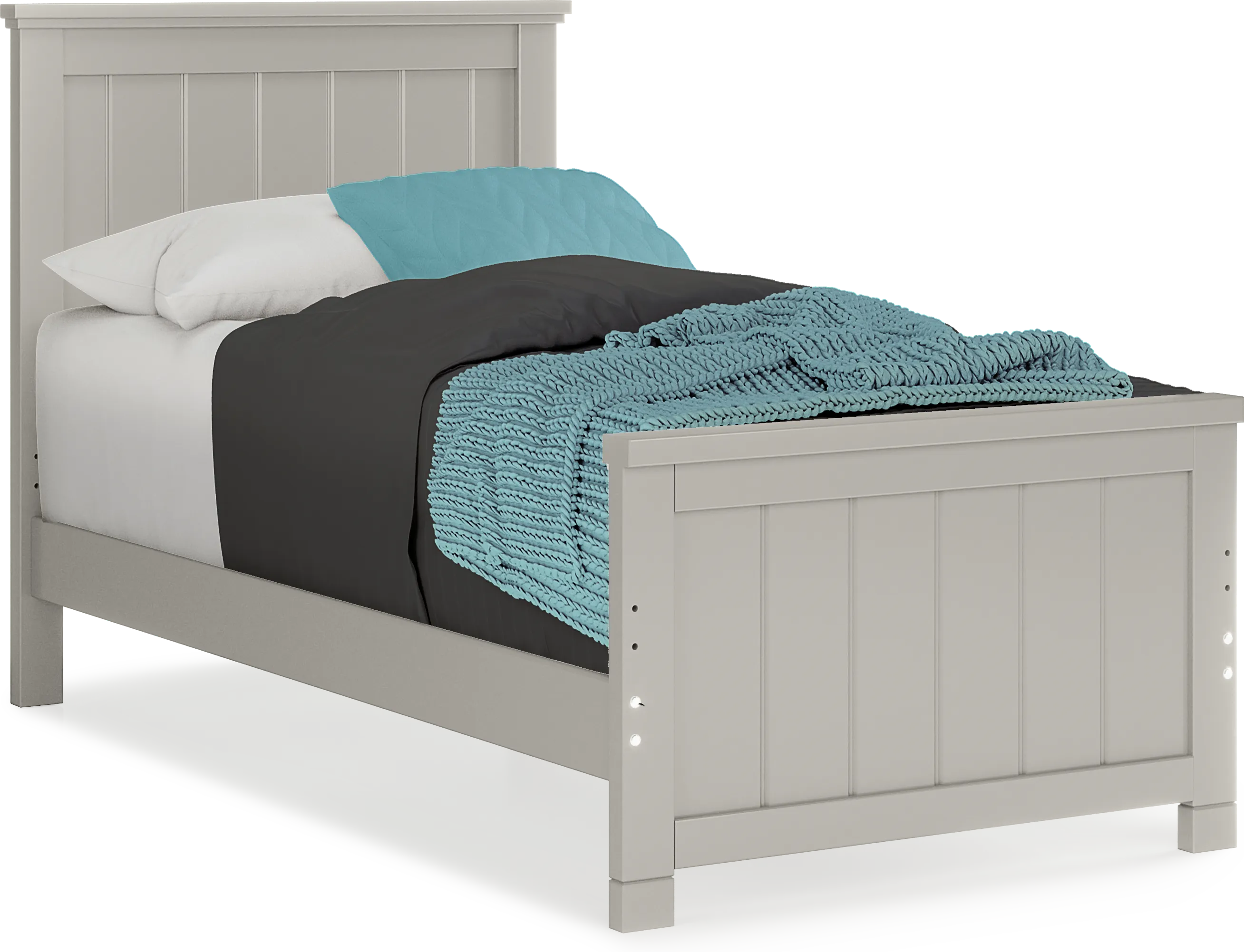 Kids Cottage Colors Gray Twin Panel Bedroom - Thumbnail - Image 2