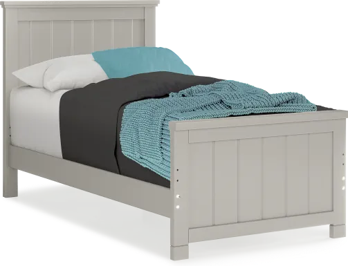 Kids Cottage Colors Gray Twin Panel Bed