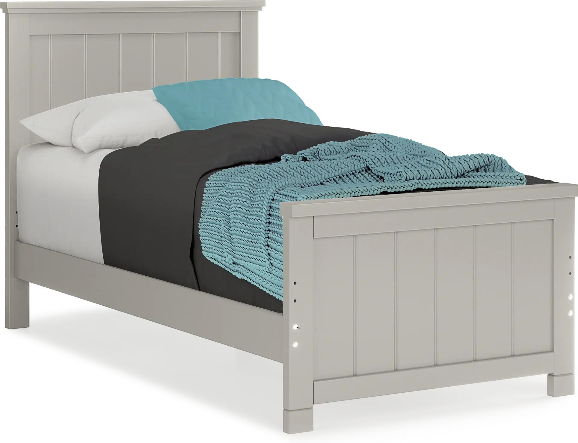 Kids Cottage Colors Gray Twin Panel Bed