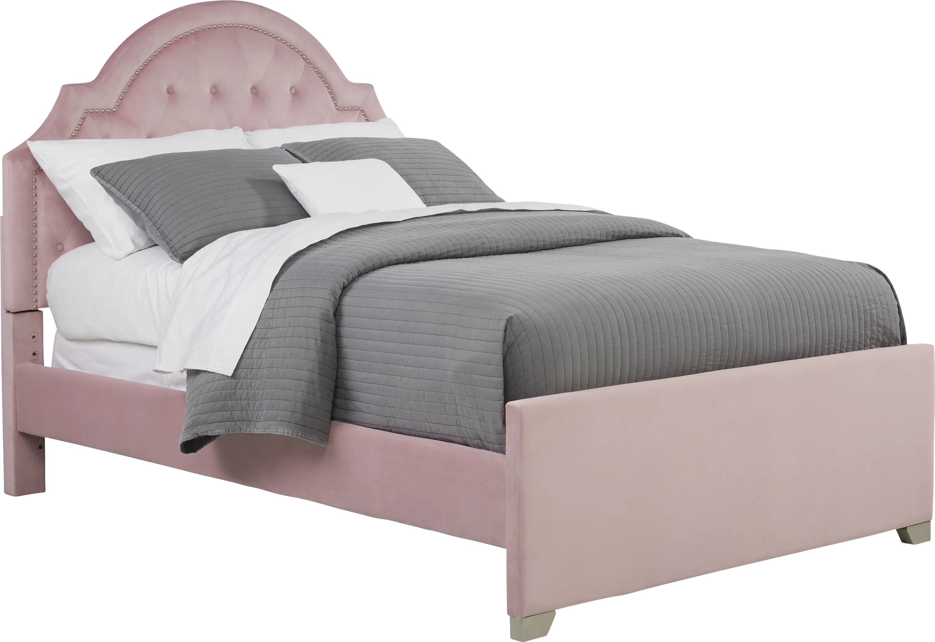 Kids Braelynn Pink Full Upholstered Bed - Thumbnail - Image 1