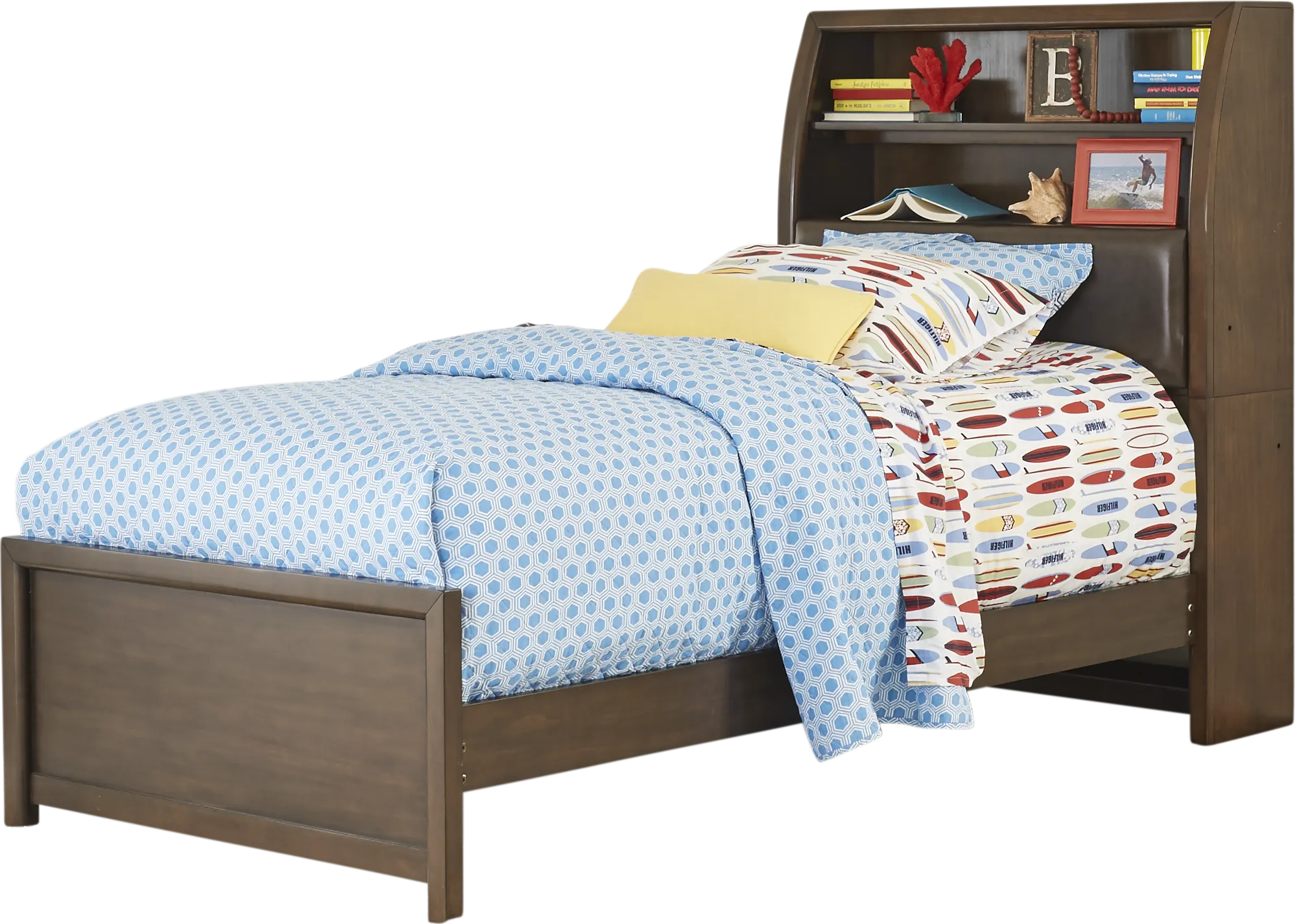 Kids Santa Cruz Brown Cherry Twin Bookcase Bedroom - Thumbnail - Image 2