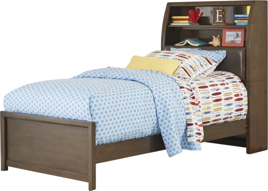 Kids Santa Cruz Brown Cherry Twin Bookcase Bed