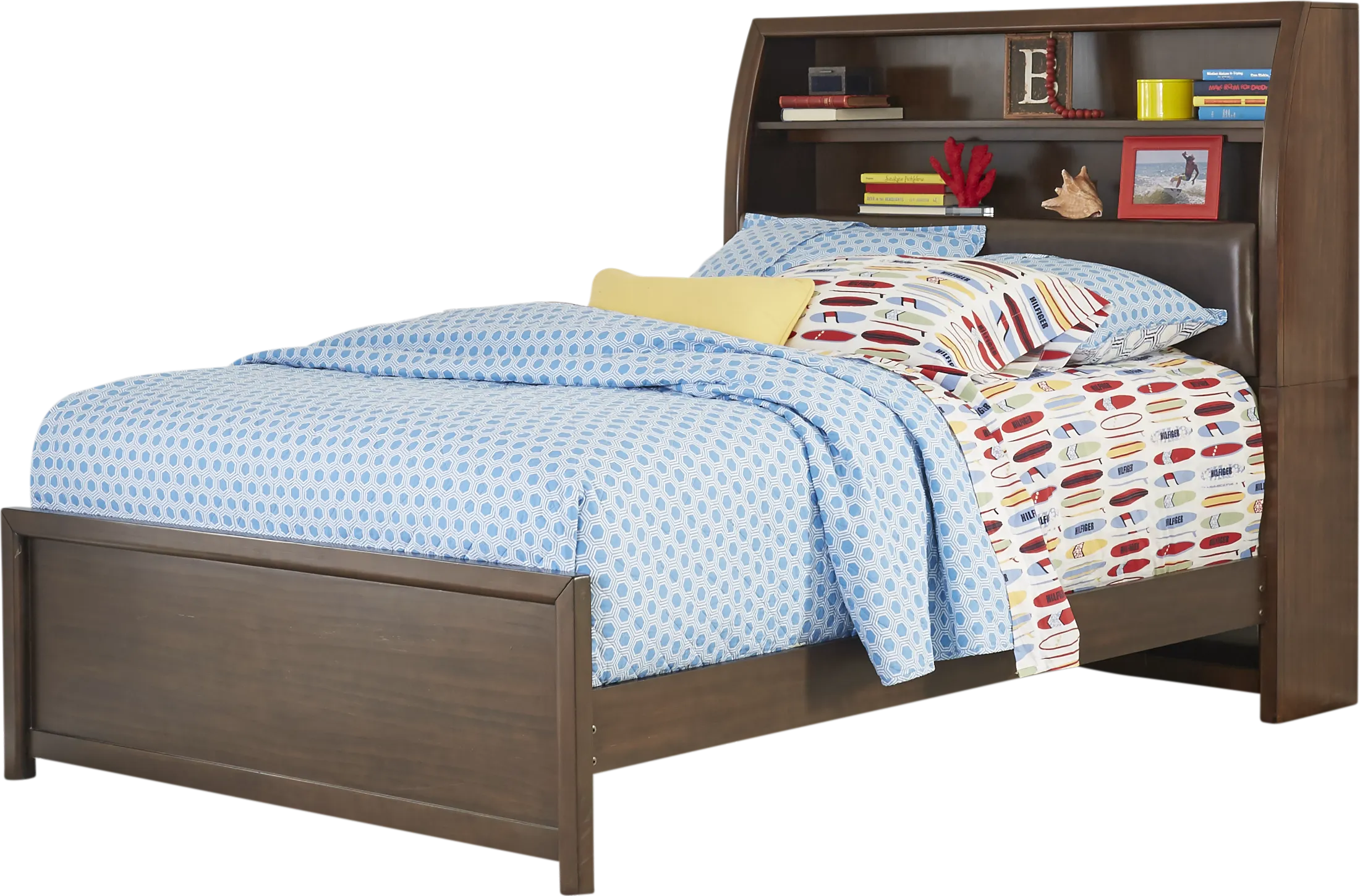 Kids Santa Cruz Brown Cherry 3 Pc Full Bookcase Bed - Thumbnail - Image 1