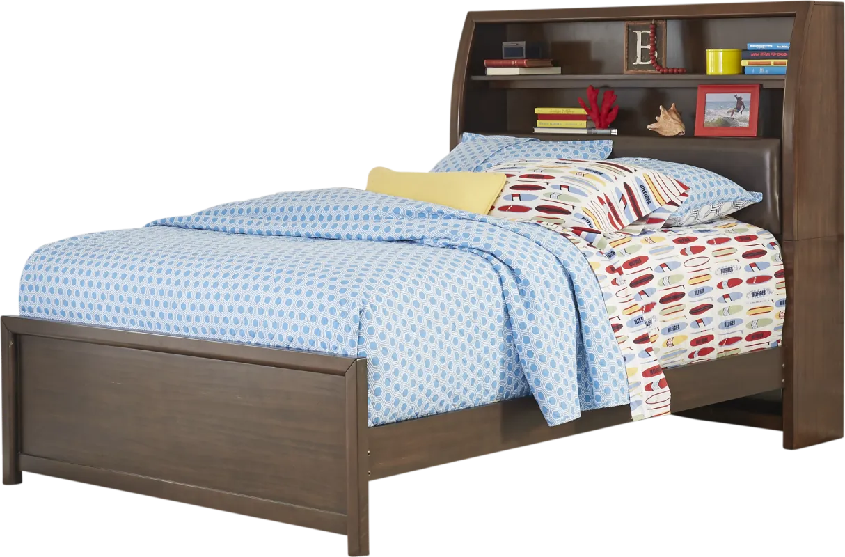 Kids Santa Cruz Brown Cherry Full Bookcase Bed