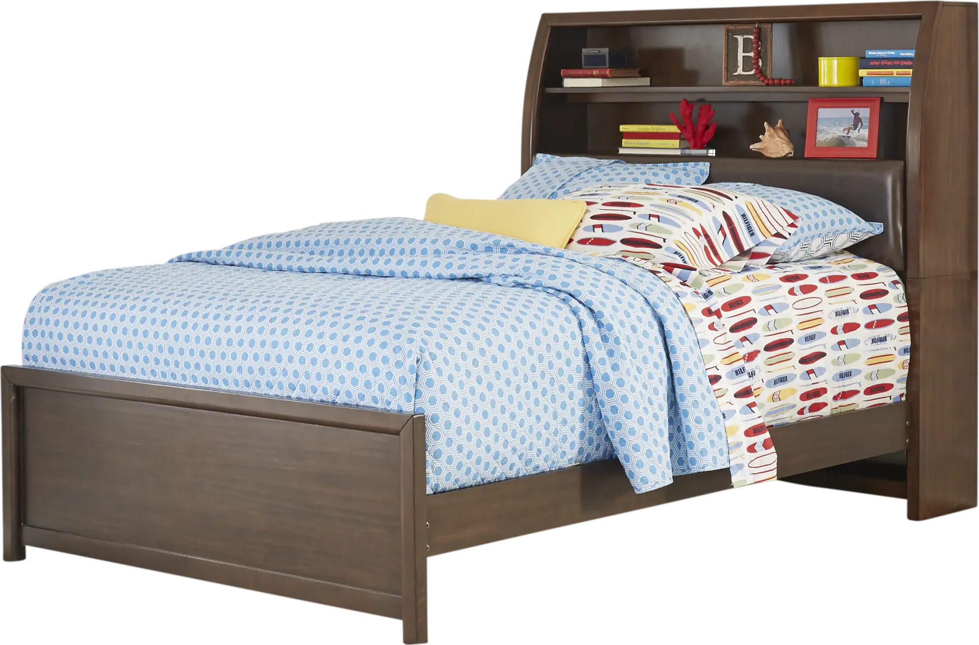 Kids Santa Cruz Brown Cherry Full Bookcase Bed